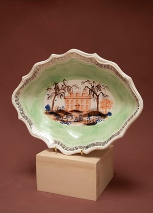 Image of Roaming Whippets - Silver Lustre - Romantic Bowl