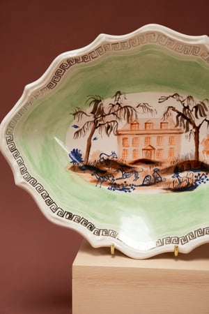 Image of Roaming Whippets - Silver Lustre - Romantic Bowl