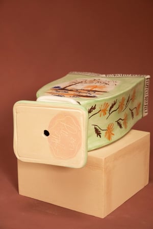 Image of Roaming Whippets - Silver Lustre - Romantic Vase