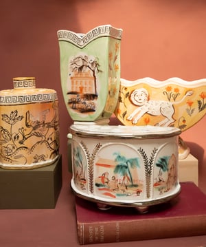 Image of Lions & Tulips - Silver Lustre - Romantic Vase