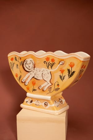 Image of Lions & Tulips - Silver Lustre - Romantic Vase
