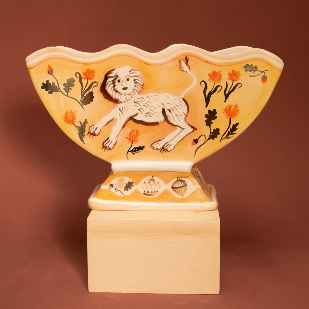 Image of Lions & Tulips - Silver Lustre - Romantic Vase