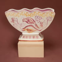 Image 1 of Pink Lustre Birds - Romantic Vase