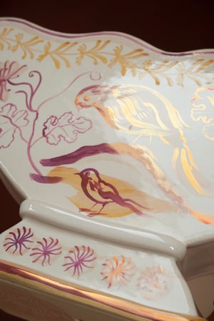 Image of Pink Lustre Birds - Romantic Vase