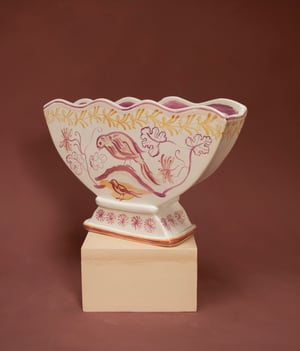 Image of Pink Lustre Birds - Romantic Vase