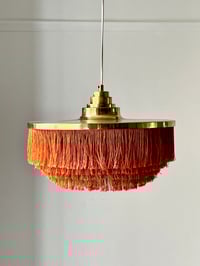 Image 1 of Large Brass and Fringed Pendant Light by Jakobsson, Sweden [II]