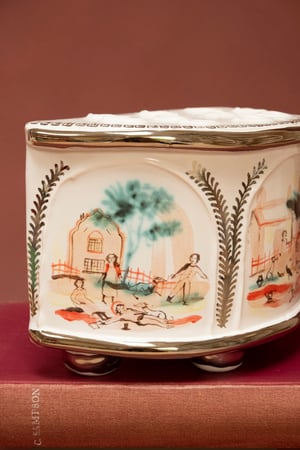 Image of Rural life - Silver Lustre - Romantic Demi-lune Vase I