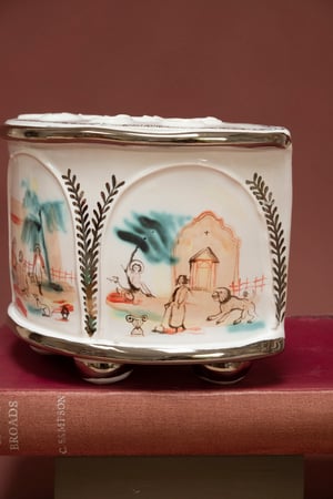 Image of Rural life - Silver Lustre - Romantic Demi-lune Vase II