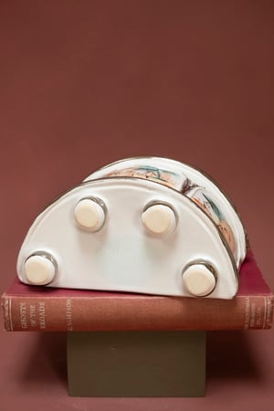 Image of Rural life - Silver Lustre - Romantic Demi-lune Vase II