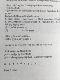 Image 3 of Brad Tolinski "Light and Shade: Conversations with Jimmy Page" Hardcover #FIRST EDITION#