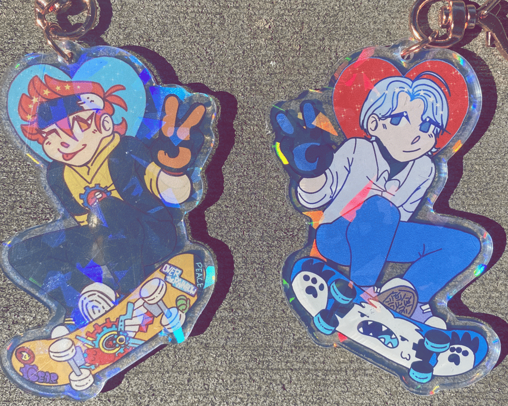 Double Sided SK8 Keychain 
