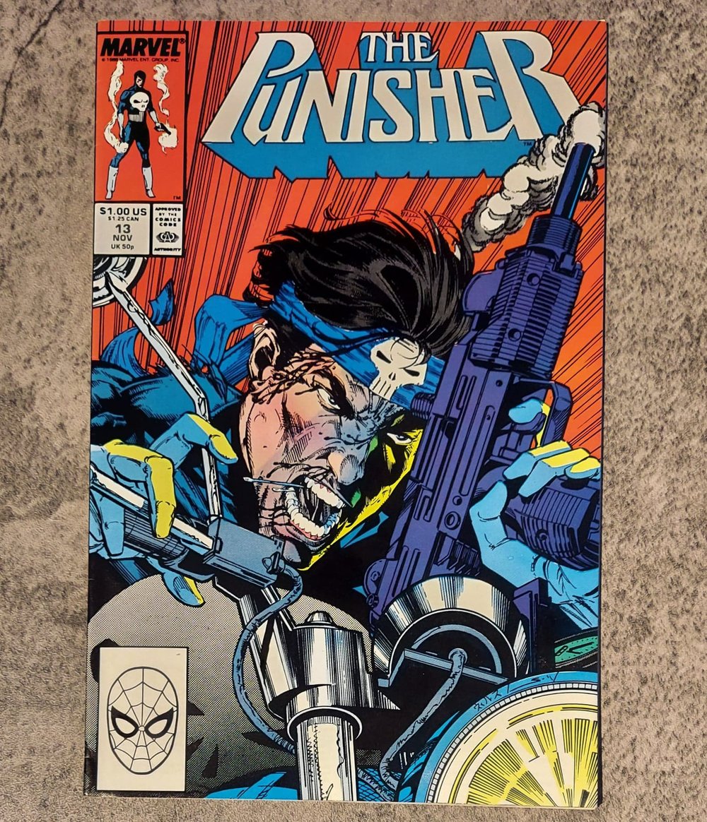 The Punisher #13 from 1988. Featuring the effigy of Charles Manson!