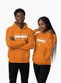 Image 3 of YB Orange Heavy Blend Fleece Pullover Hoodie 
