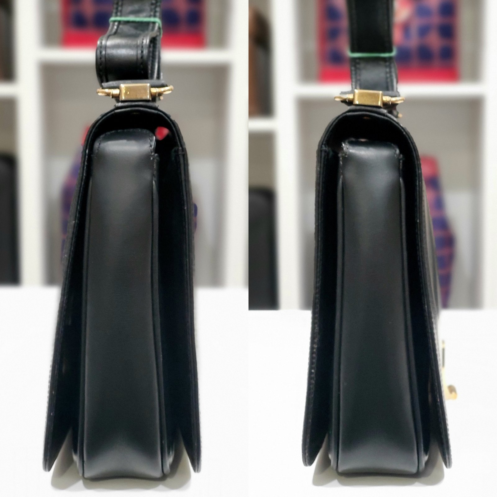 VINTAGE GUCCI FINDS — Vtg. Gucci Black Leather Shoulder Bag