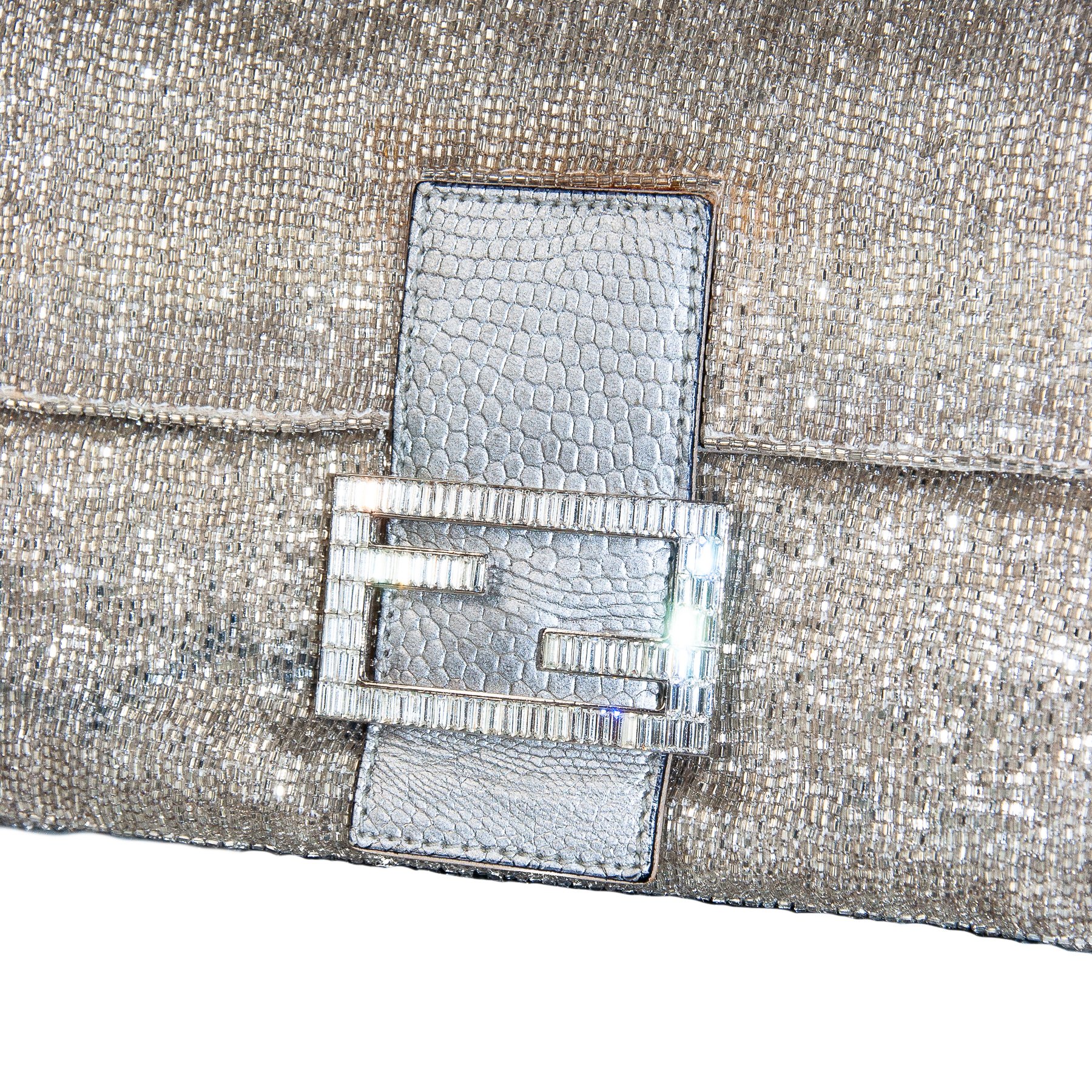 Image of Fendi Beaded Baguette Bag Python 