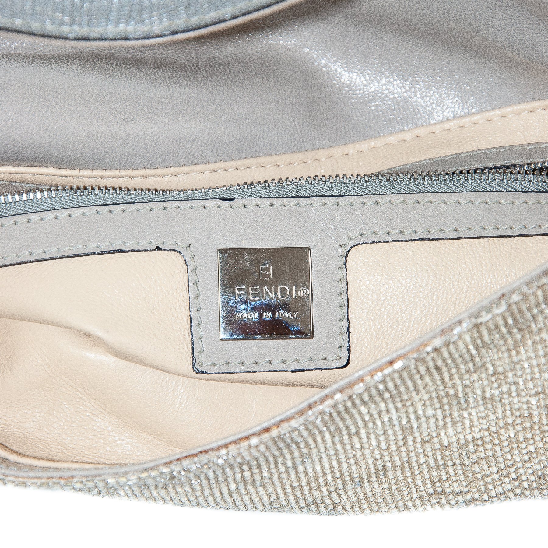 Image of Fendi Beaded Baguette Bag Python 