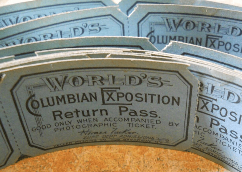 ONLY KNOWN ROLL OF TICKETS FROM WORLD'S COLUMBIAN EXPOSITION