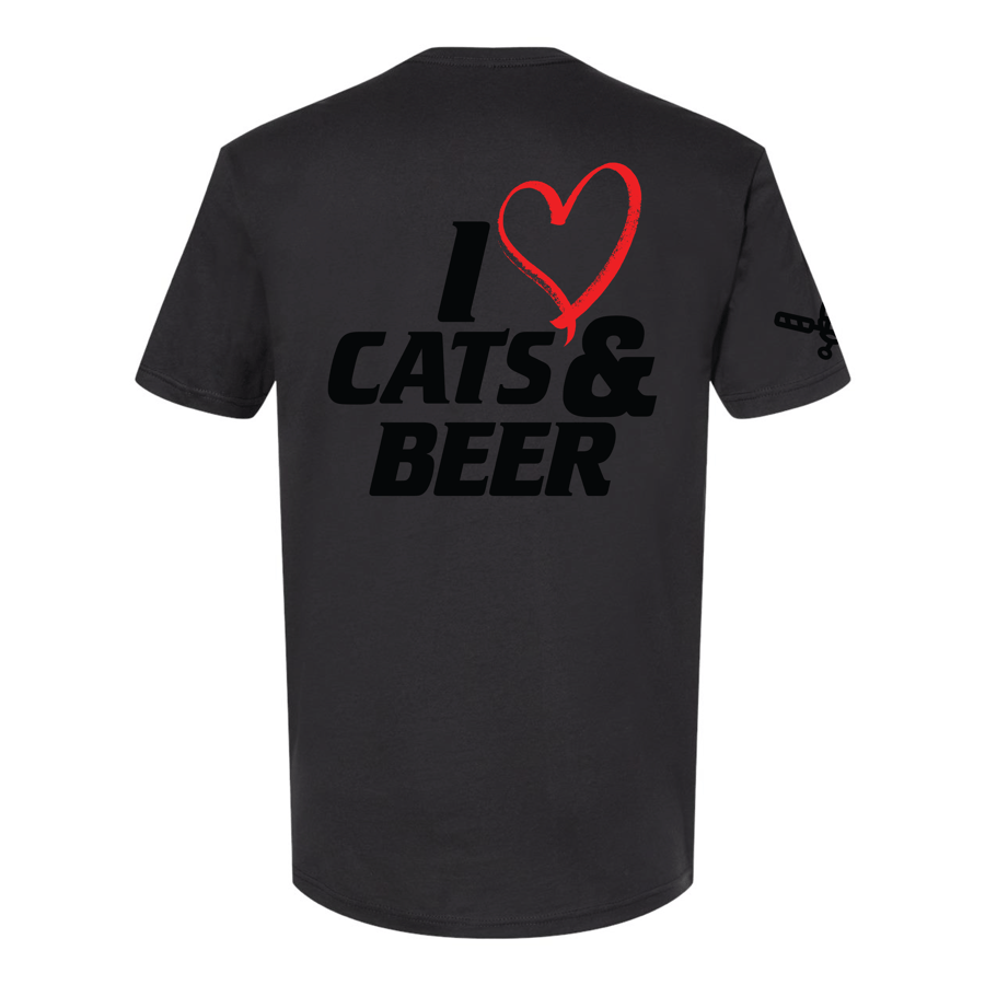 Image of CBJ - I Heart Cats & Beer V2 - T-Shirt