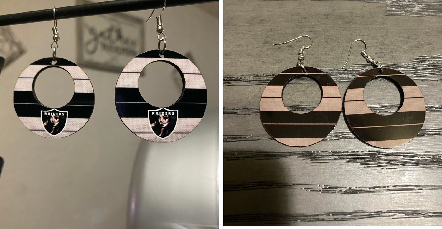 Image of Charlie  brown print earrings 