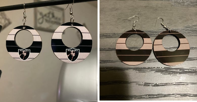 Image of Charlie  brown print earrings 