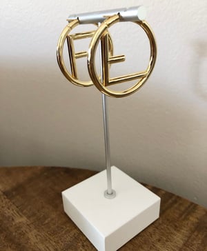 Image of Preowned Fendi Gold Hoops (5cm)