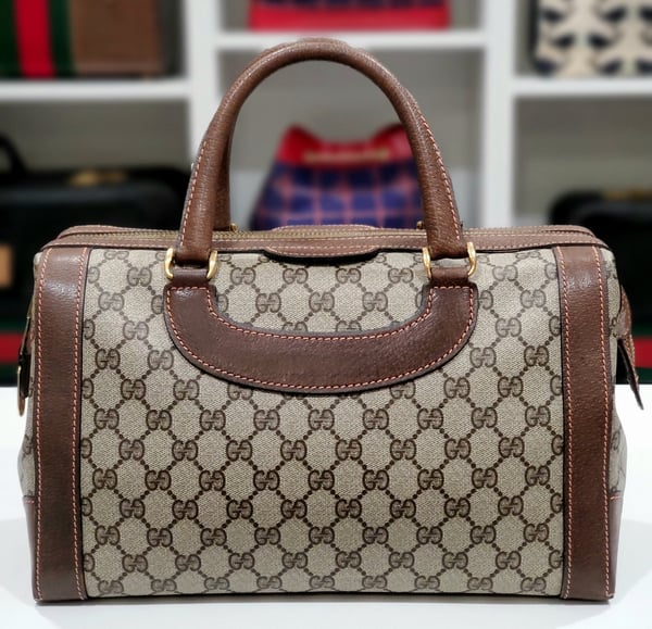 Image of Vtg. Gucci Brown Monogram Casual Duffle