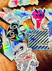 Image 1 of genshin drip holographic stickers