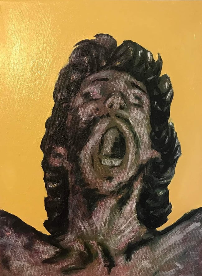 Scream on yellow ochre  