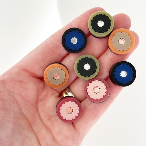 Image of Button Flower Studs