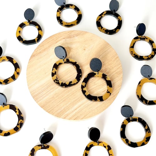 Image of Tortoise Hoop Dangles