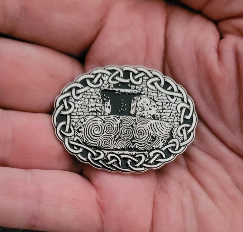 Image of Newgrange ( Entrance Stone) limited edition shaped enamel pin 
