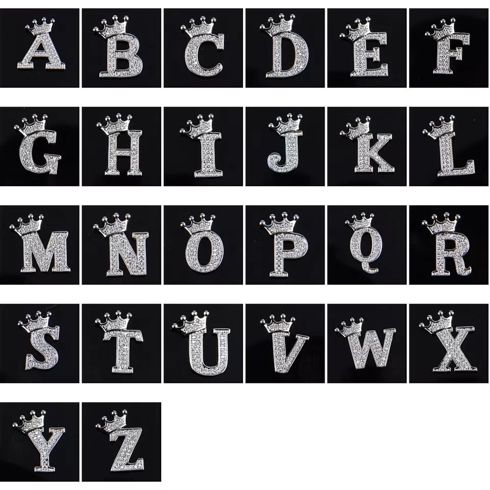 Rhinestone letters croc charms💨 The charm house