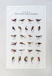Image 2 of A to Z of British Bird Names tea towel
