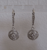 Image 1 of Kate Middleton Duchess of Cambridge Inspired Replikate Round Cluster Cubic Zirconia Earrings
