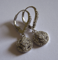 Image 2 of Kate Middleton Duchess of Cambridge Inspired Replikate Round Cluster Cubic Zirconia Earrings