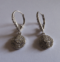 Image 3 of Kate Middleton Duchess of Cambridge Inspired Replikate Round Cluster Cubic Zirconia Earrings