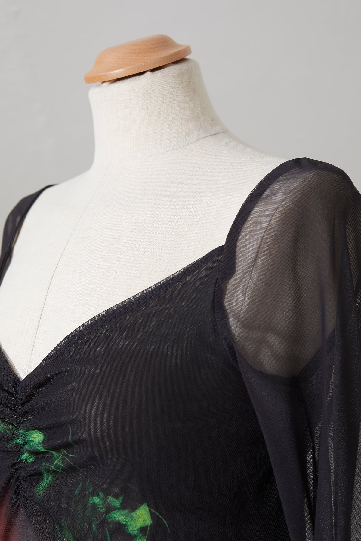 FEBEN FOR STUDIO MADE: Draped Mesh Dress