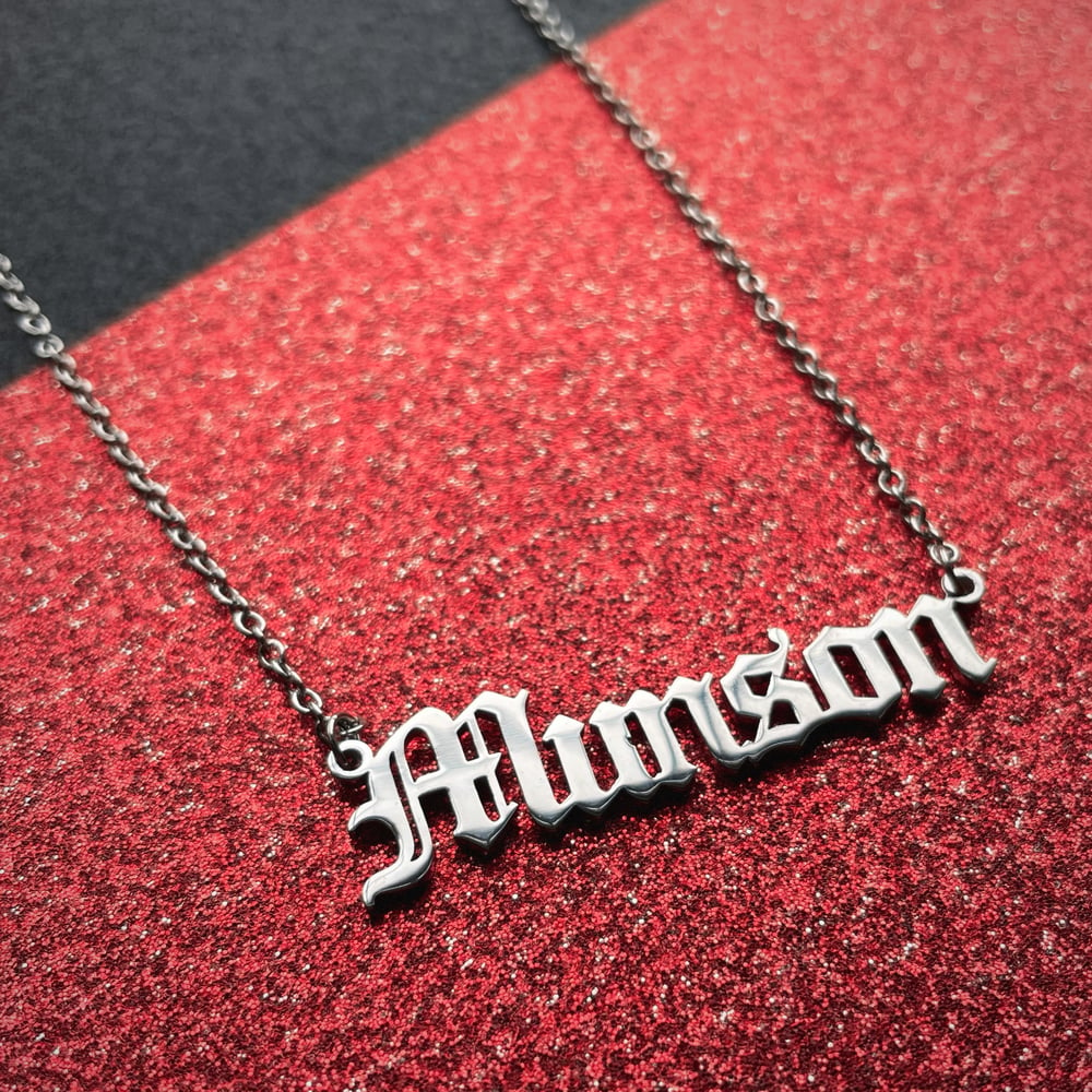 Image of Munson Stainless Steel Script Necklace Stranger Collection
