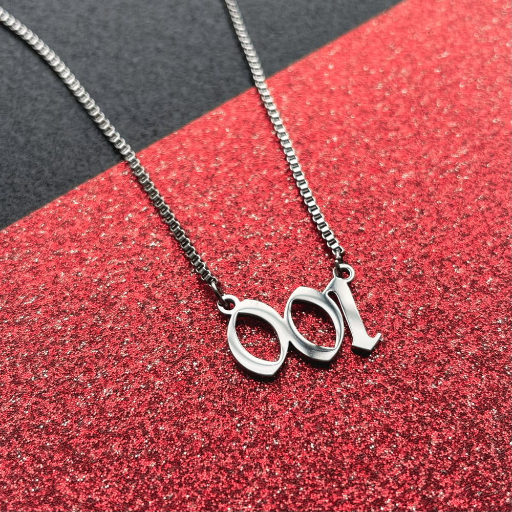 Image of 001 Stainless Steel Script Necklace Stranger Collection