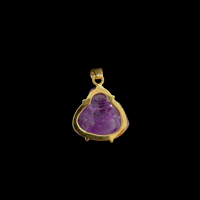 Image 2 of 10 K Mini Guangdong Smiling Buddha Pendant Amethyst 