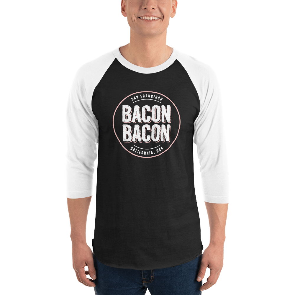 Image of Men's Bacon Bacon Logo 3/4 Sleeve Shirt