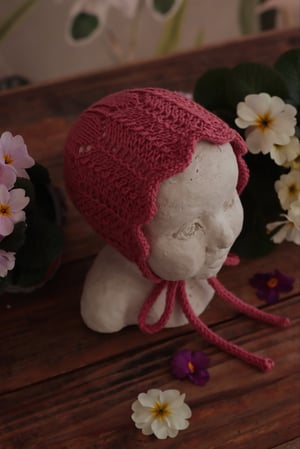 Image of Bluebell Bonnet - Rose - Newborn Size 