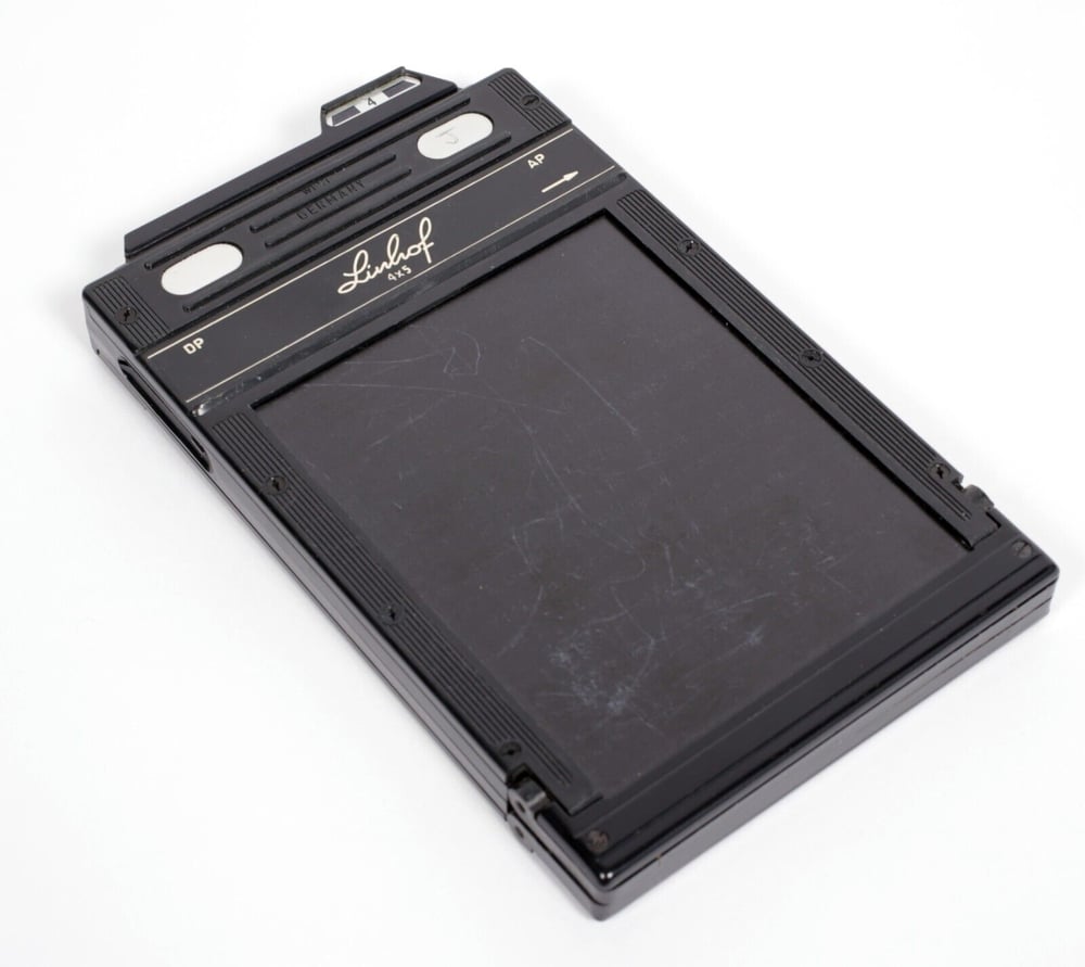 Image of Linhof 4X5 OR 9x12 plate holder (wet dry plate tin type collodion )