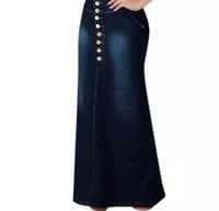 Image 1 of Button Front Denim Skirt