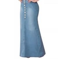 Image 2 of Button Front Denim Skirt