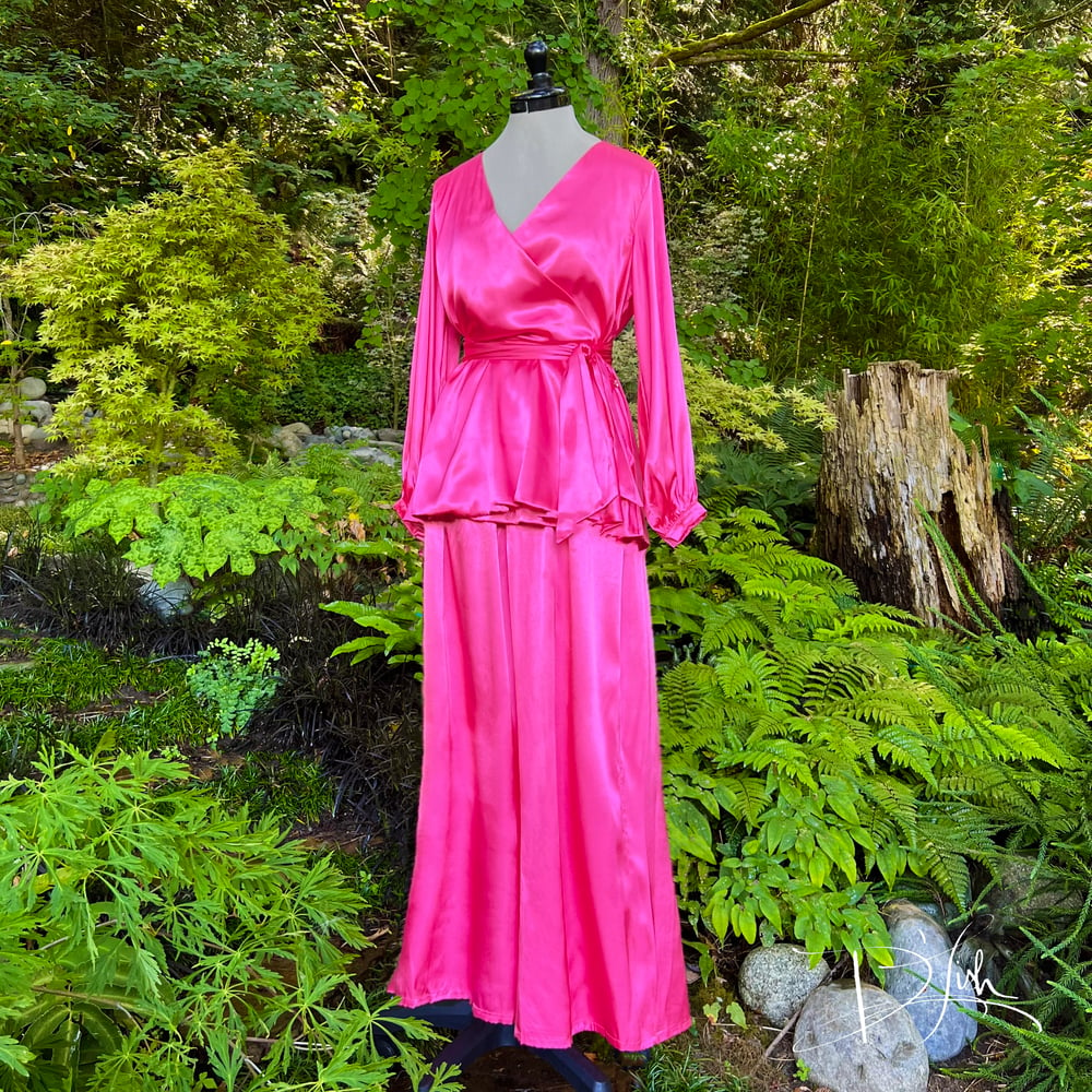 Image of Totally Pink Charmeuse Lounge Suit