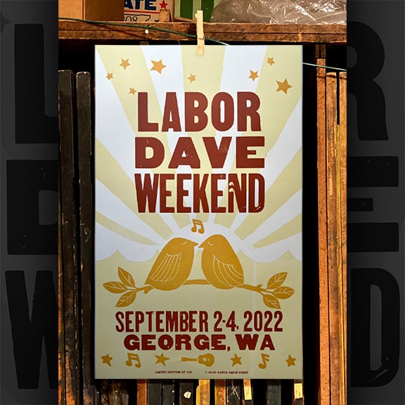 2022 Labor Dave Weekend Letterpress Print /