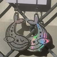 Image 2 of holo whale earrings