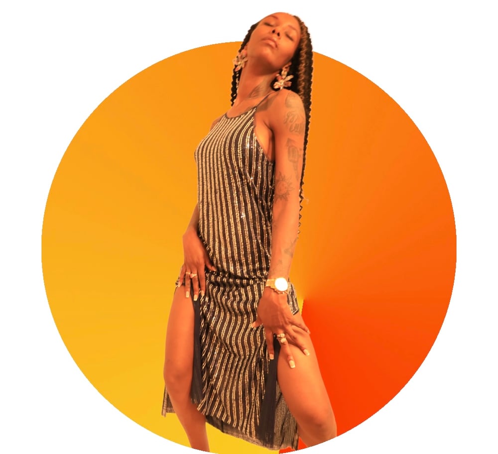 Image of Sparkle Spark Sequence Double Slit Dress