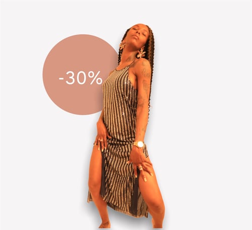 Image of Sparkle Spark Sequence Double Slit Dress